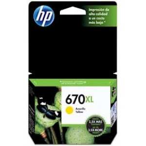 CARTUCHO HP 670XL TINTA AMARILLO ALTO RENDIMIENTO