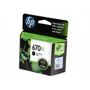 CARTUCHO HP 670XL TINTA NEGRA ALTO RENDIMIENTO